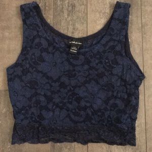 Seductions Blue Lace Tank Top